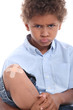 Photo: Boy with plaster on knee Boy with plaster on knee