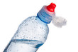 Plastic bottle of drinking water isolated on white