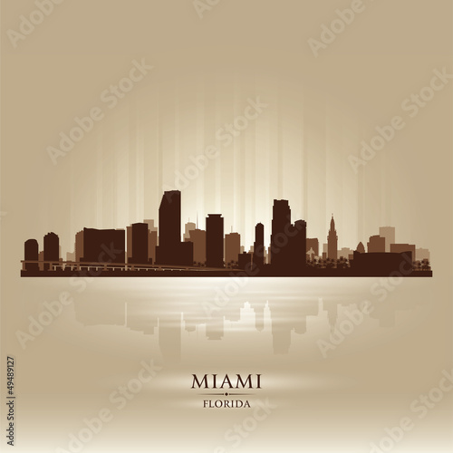 Vector: Miami, Florida skyline city silhouette Miami, Florida skyline city silhouette
