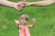 two arms of lovers and young daughter