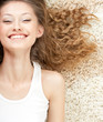 girl lying on carpet