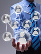 Social networking concept with connected glass speheres