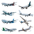 Foto: Rel jet planes set, isolated on white background Rel jet planes set, isolated on white background
