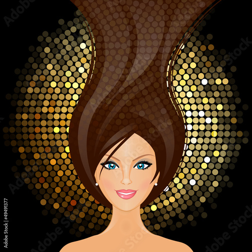 Vector: Vector illustration of girl in the club Vector illustration of girl in the club
