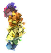 3d abstract rainbow colored spiked electric shape