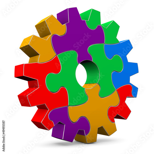 Illustration: Colorful Puzzle Gear Wheel Colorful Puzzle Gear Wheel