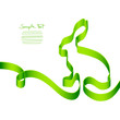 Easter Background 3D Ribbon Green Bunny