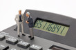 financial discussion around a calculator