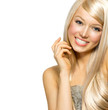 Beautiful Blond Girl isolated on a White Background
