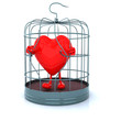 red heart that gets out from cage