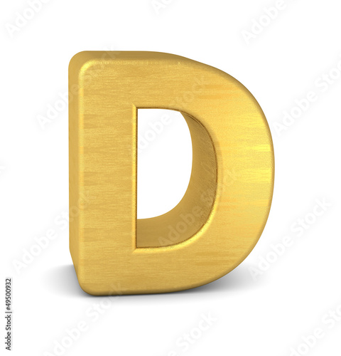 Illustration: buchstabe letter D gold vertikal buchstabe letter D gold vertikal