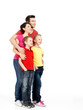 Full portrait of the happy  family with children