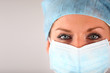 Woman wearing surgical mask
