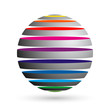Colorful Business Ball, Globe Logo, Icon 3D