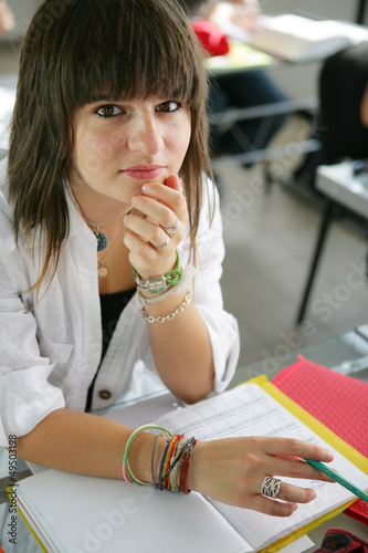 Photo: teenage girl at school teenage girl at school
