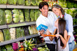 Family buying healthy food