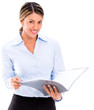 Businesswoman reading documents