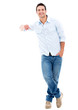 Man leaning on something