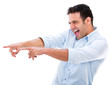Man making fun of something