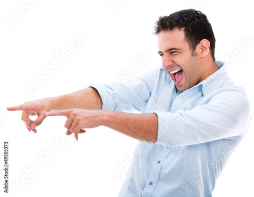 Photo: Man making fun of something Man making fun of something
