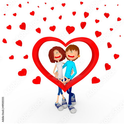 Illustration: 3D Valentines couple 3D Valentines couple