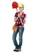 Female architect with shovel