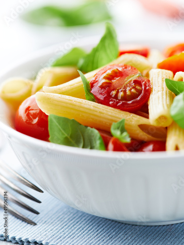Photo: Penne pasta with roasted cherry tomatoes Penne pasta with roasted cherry tomatoes