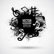 Vector: Music black blot Music black blot