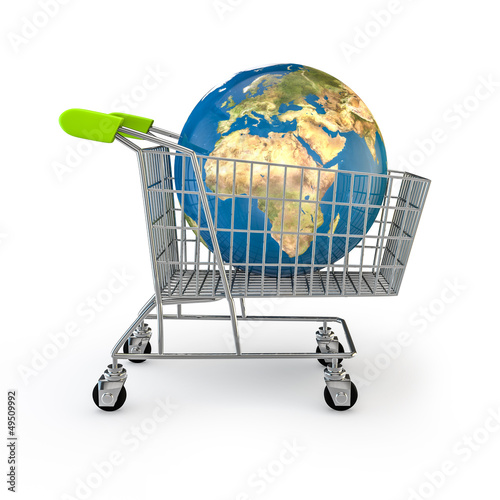 Illustration: Global shopping, Earth map texture source: cinema4dtutorial.net Global shopping, Earth map texture source: cinema4dtutorial.net