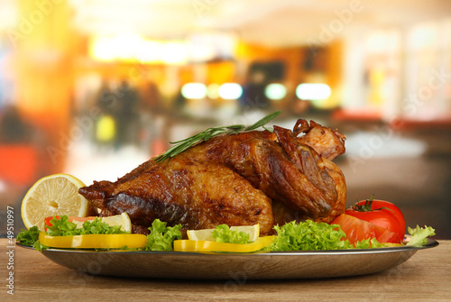 Photo: Whole roasted chicken with vegetables Whole roasted chicken with vegetables
