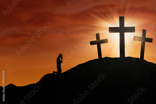 Photo: Praying at the Cross Praying at the Cross