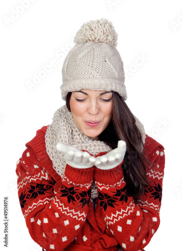 Photo: Attractive girl with throwing a kiss Attractive girl with throwing a kiss