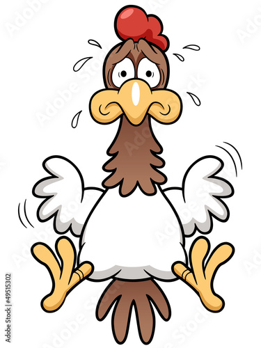 Vector: illustration of Cartoon Cock scared illustration of Cartoon Cock scared