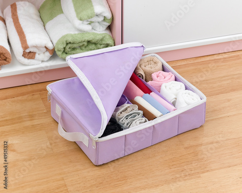 Photo: A fabric case for keeping handkerchief, lingerie or towel. A fabric case for keeping handkerchief, lingerie or towel.