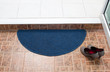 Blue fabric doormat for cleaning feet