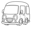 illustration of Van vector - Coloring book