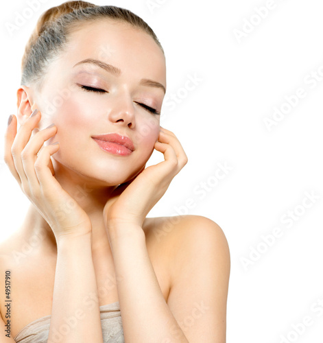 Photo: Beauty Model Girl Portrait. Beautiful Woman Face Beauty Model Girl Portrait. Beautiful Woman Face