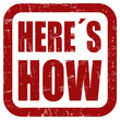 Grunge Stempel rot HERE'S HOW