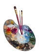 Foto: Malpalette mit Pinseln Malpalette mit Pinseln
