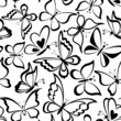 Seamless background, butterflies silhouettes