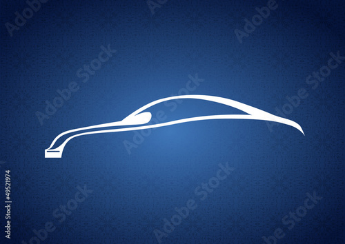Vector: Mavi zeminde modern otomobil logosu Mavi zeminde modern otomobil logosu