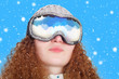 curly cute girl with glasses Snowboard