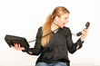 junge Frau mit Telefon