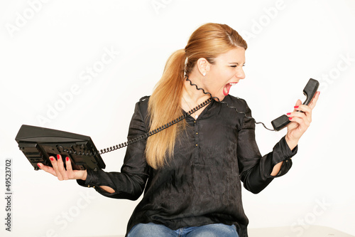 Photo: junge Frau mit Telefon junge Frau mit Telefon