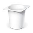 White plastic container for yogurt