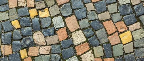 Photo: pattern of cobble stone at the sidewalk pattern of cobble stone at the sidewalk