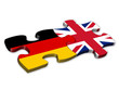 German & UK Flags (German English languages translation jigsaw)