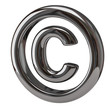 Silver copyright symbol