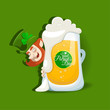 Saint Patrick's Day design with light beer