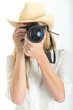 Photo: Female photographer with hat Female photographer with hat
